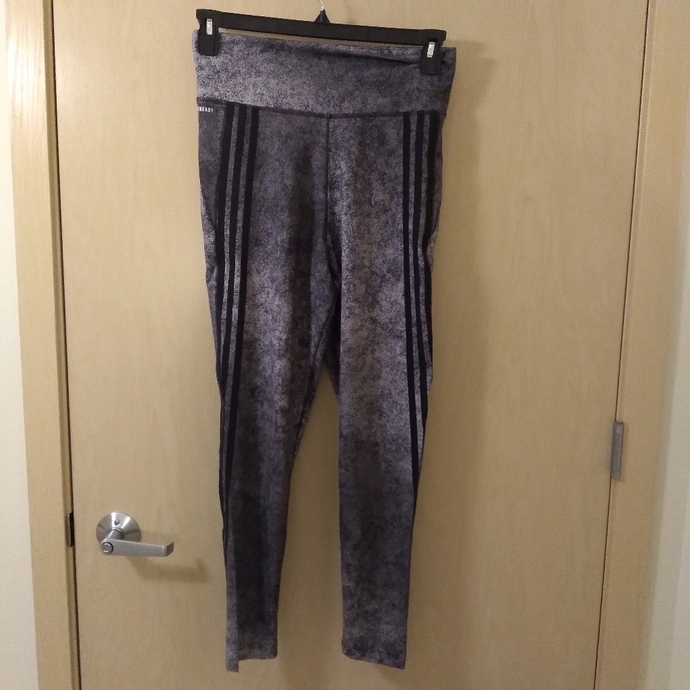 NWT Adidas Aeroready Leggings Black Gray (M)